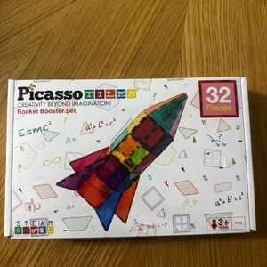 Picasso Tiles Rocket Booster Set - 32 Piece Multicolor